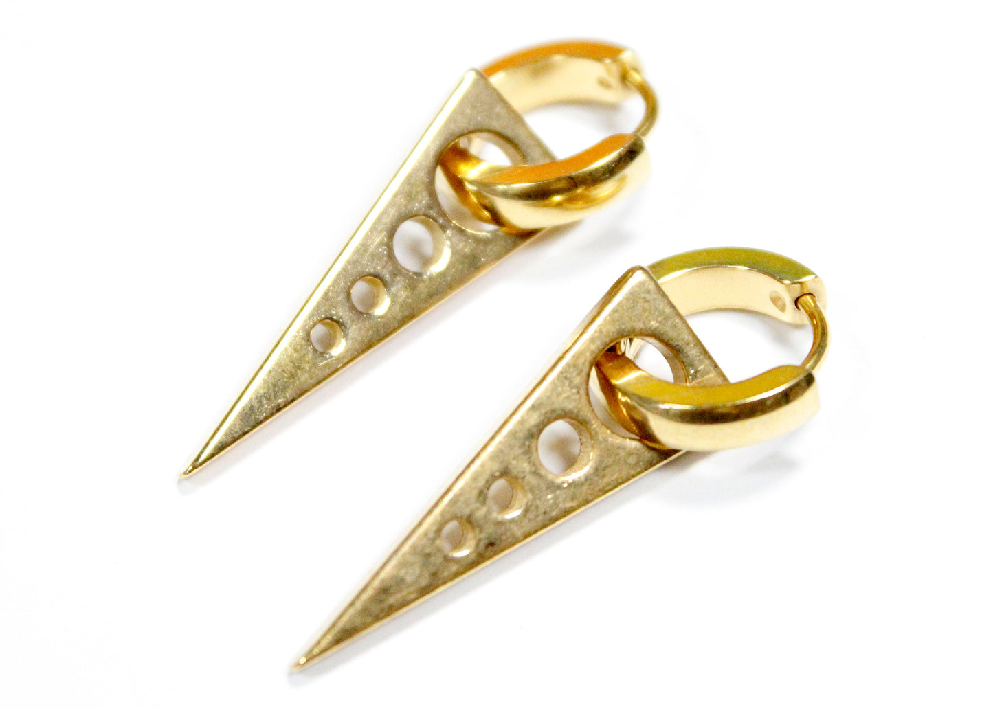 Triangle Hoop Earrings in Gold