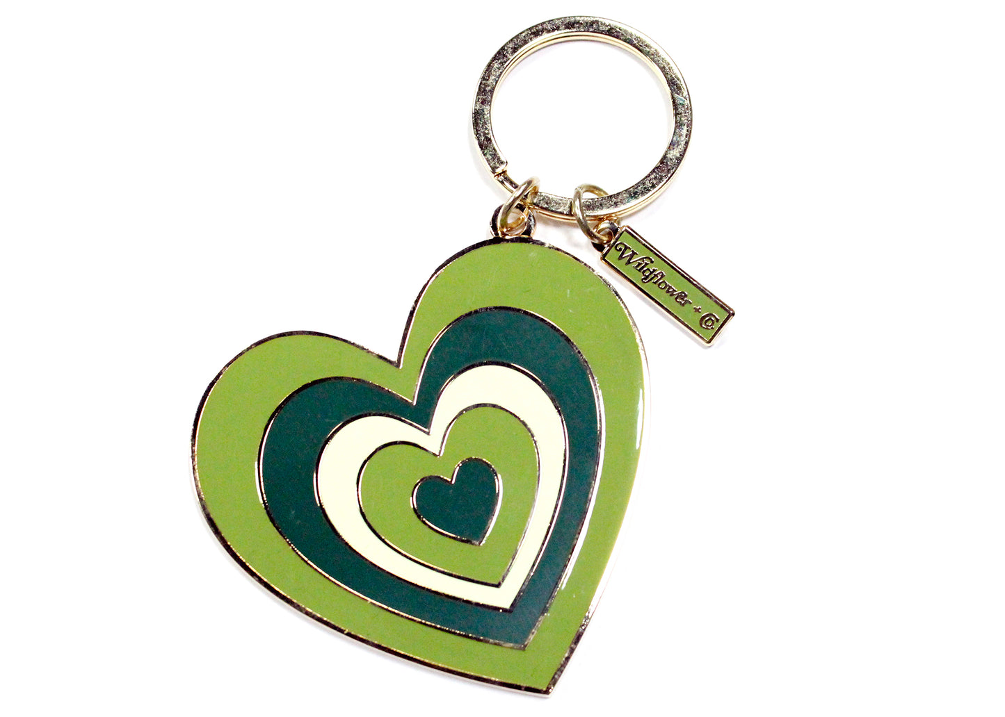 Y2K Heart Keychain in Green
