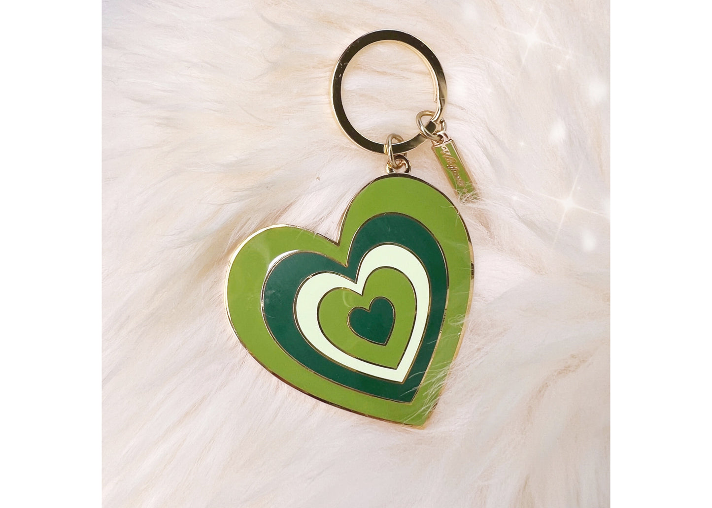 Y2K Heart Keychain in Green