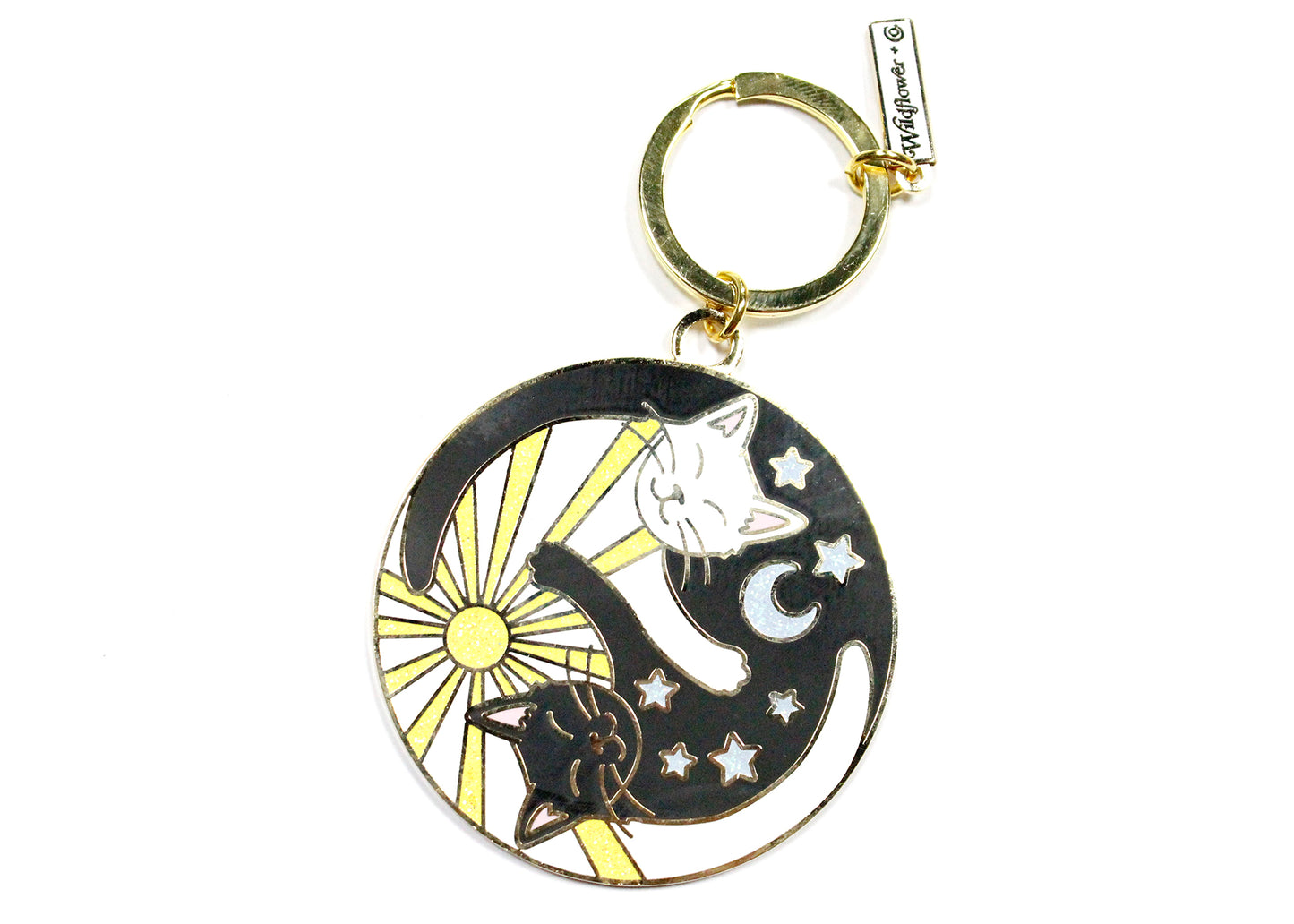 Yin Yang Cats Keychain