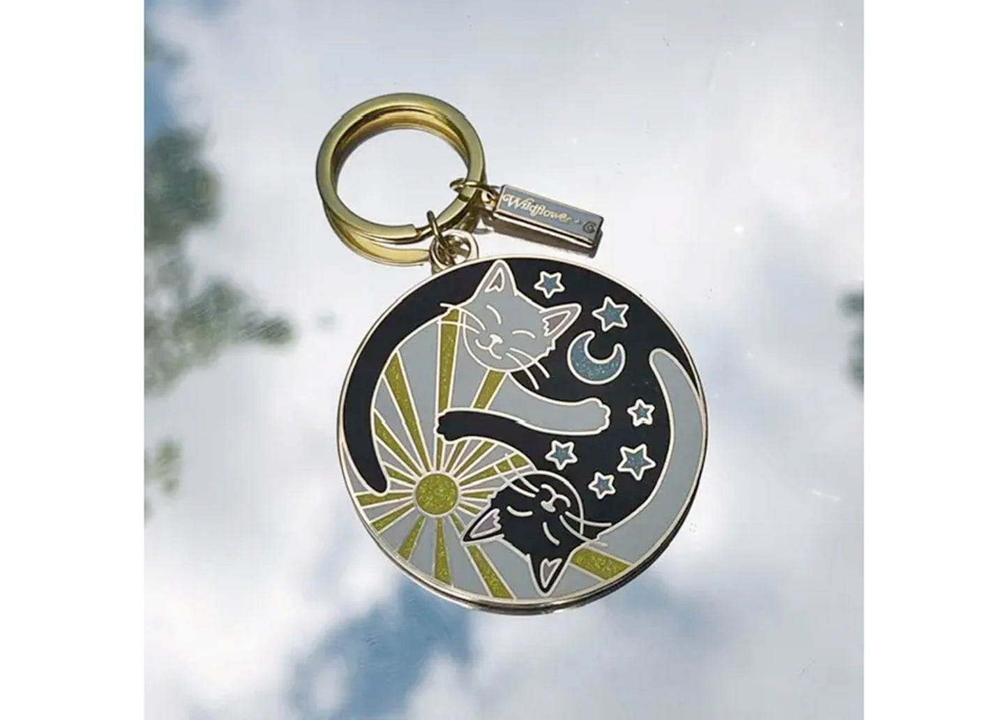 Yin Yang Cats Keychain