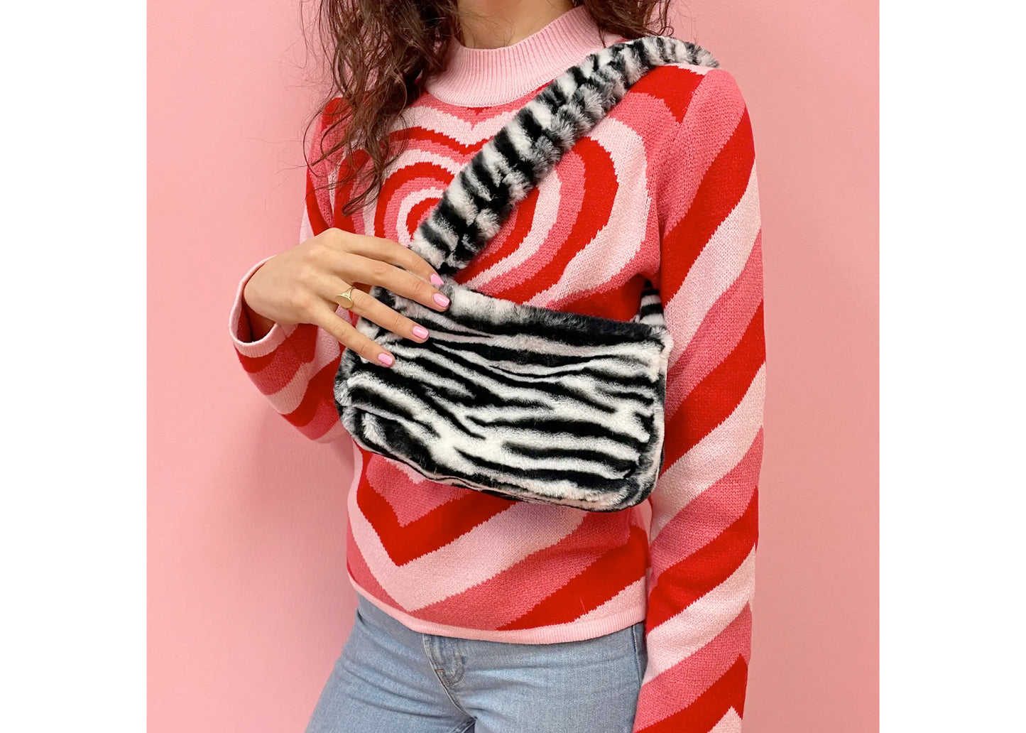 Zebra Fur Purse