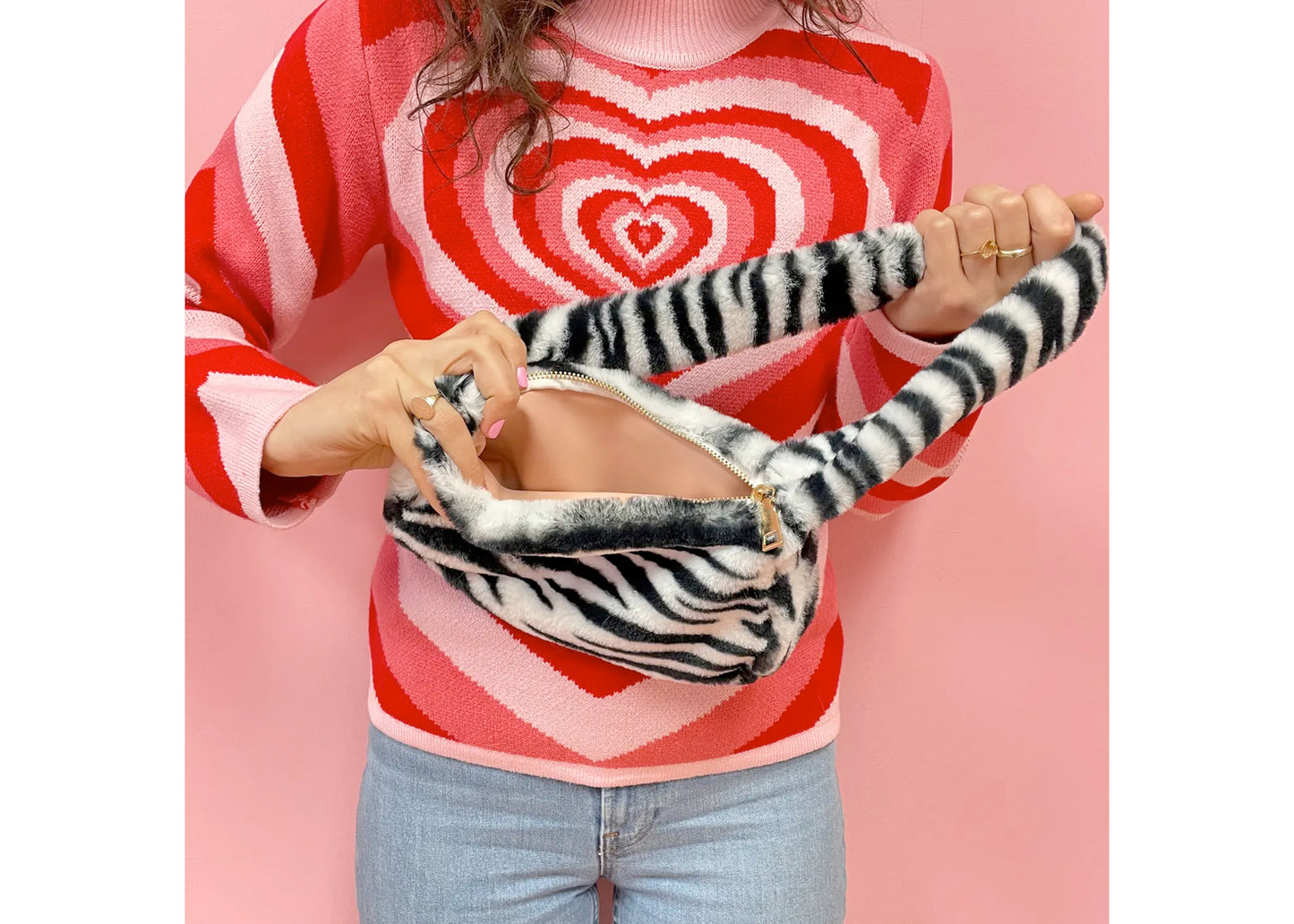 Zebra Fur Purse
