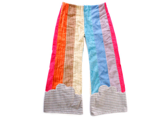 Raya Rainbow Corduroy Pants with Clouds