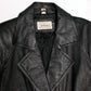 Worthington Black Cropped Trench Style Leather Coat, Complete with Belt, Size Petite L