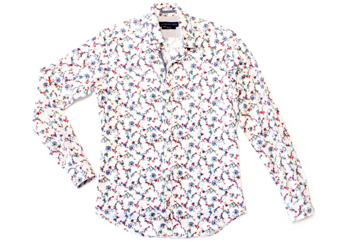 Chester & Peck Size S Long Sleeve Floral Button Down