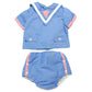 Vintage Blue Two Piece Baby Sailor Suit