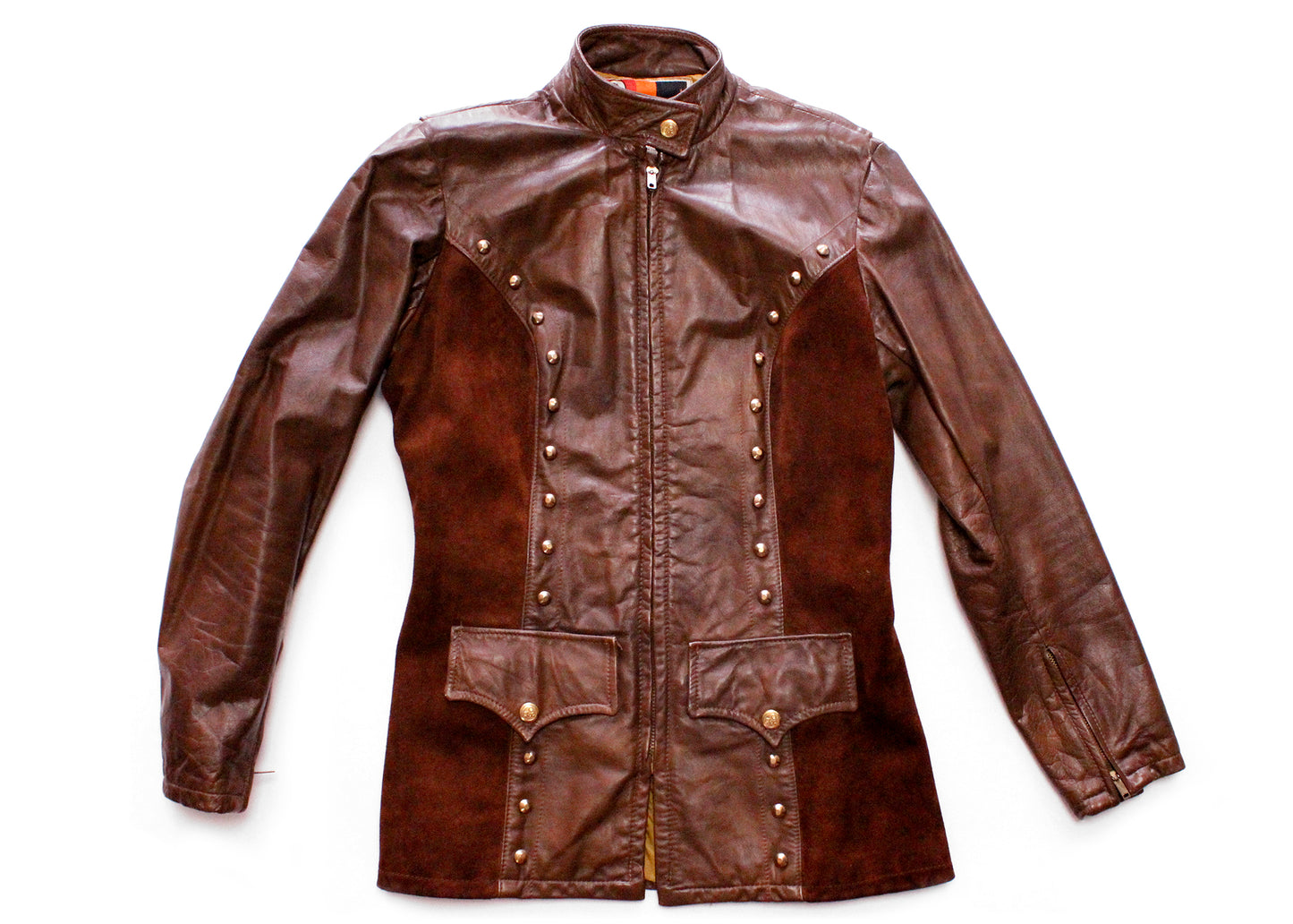 Wheels of Man Vintage Brown Leather & Suede Moto Jacket