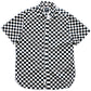 D&F Ricky Singh Black & White Checkered Short Sleeve Button Up, Size L