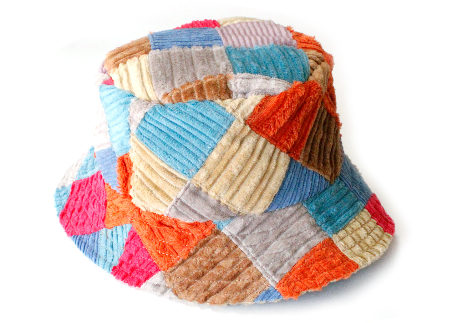 Patchwork Corduroy Reversible Bucket Hat