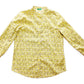 United Colors of Benetton Yellow Floral Long Sleeve Collarless Blouse, Size Small