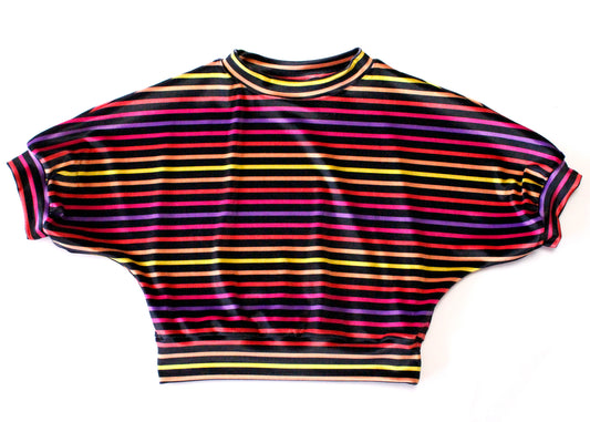 Praxis Short Sleeve Top In Roller Boogie Stripe