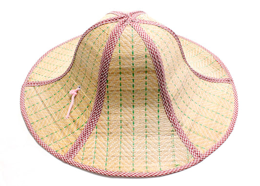 Six Panel Folding Bell Shaped Tan Straw Hat