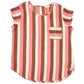 Lily White Retro Coral & Brown Vertical Stripe Top Size S/M