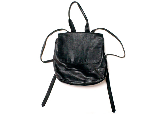 Clyde Room Backpack in Black Leather