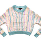 Forever 21 Very ‘80s Pastel Coogi Style Funky Knit Sweater, size Small