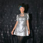 Anahata Mini Dress in Velvet Tin Foil (Made to Order)