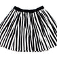 Black & White Stripe Cotton Pull-On Miniskirt