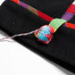 Designs by Maj-Britt Black & Multi Madras Kimono-Style Asymmetrically Embellished Jacket