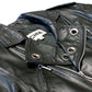 Chia 1980s Black Leather Crop Jacket with Grommeted Sleeves