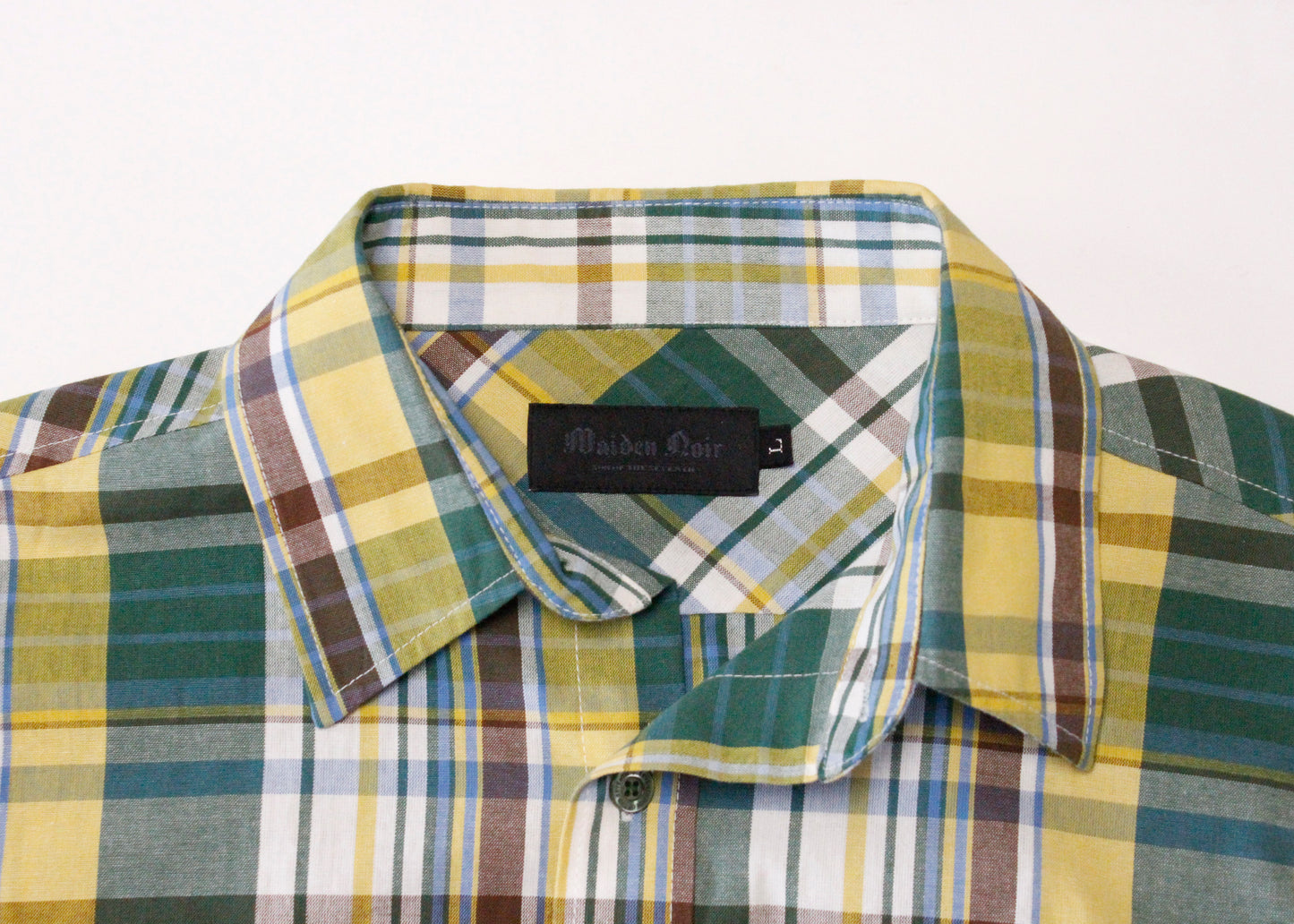 Maiden Noir Green Plaid Long Sleeve Button Up Shirt