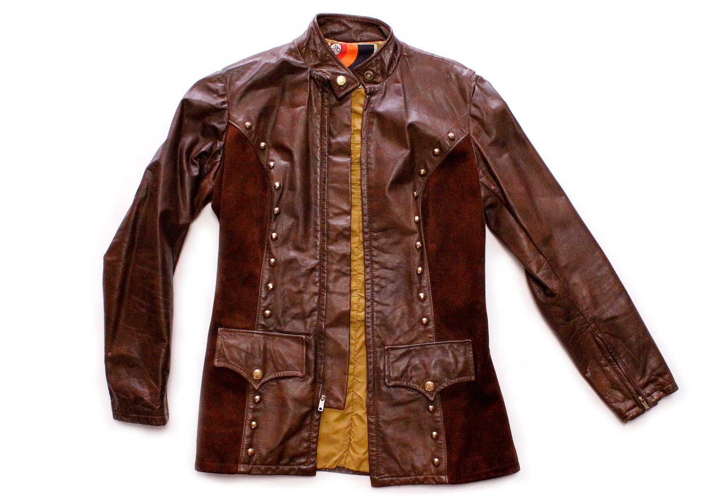 Wheels of Man Vintage Brown Leather & Suede Moto Jacket