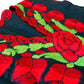 Sleeveless Black Top with Thick Embroidered Roses