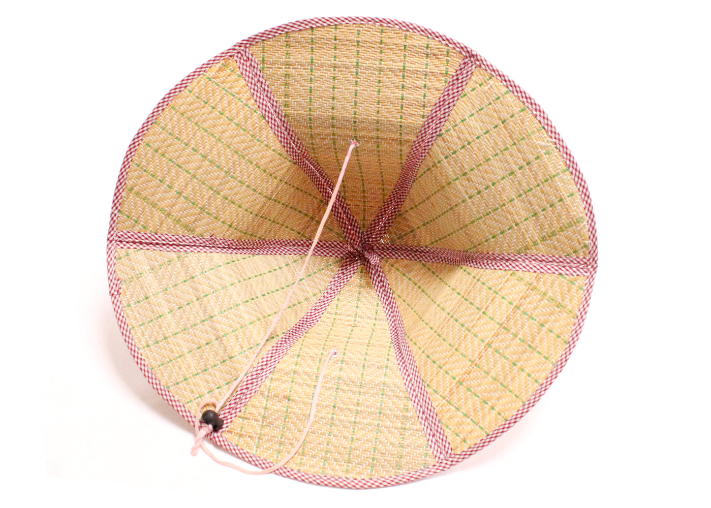 Six Panel Folding Bell Shaped Tan Straw Hat