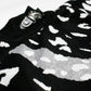 Anne Klein Black/White/Silver Patterned Knit Poncho with Logo Buckle, NWT