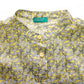 United Colors of Benetton Yellow Floral Long Sleeve Collarless Blouse, Size Small