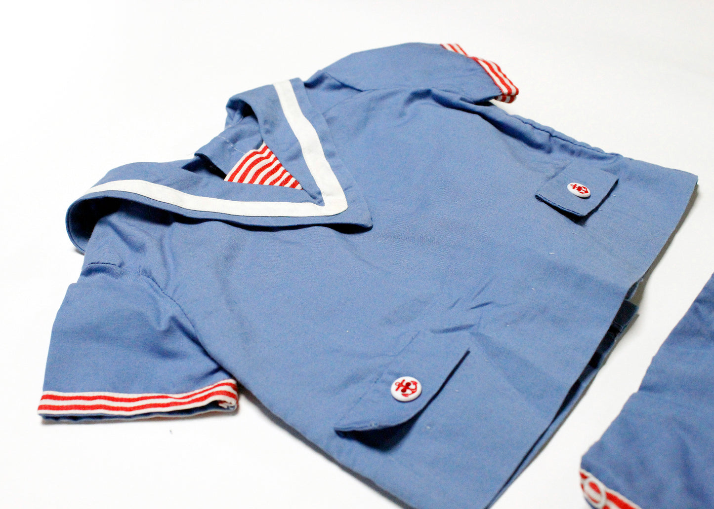 Vintage Blue Two Piece Baby Sailor Suit