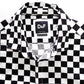 D&F Ricky Singh Black & White Checkered Short Sleeve Button Up, Size L