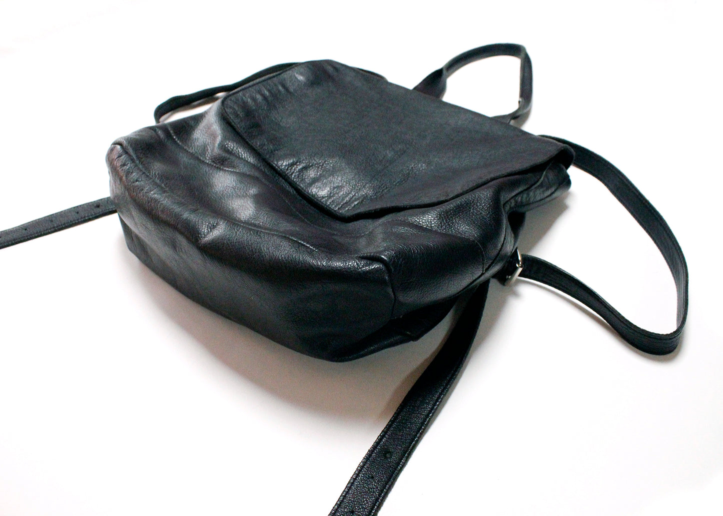 Clyde Room Backpack in Black Leather