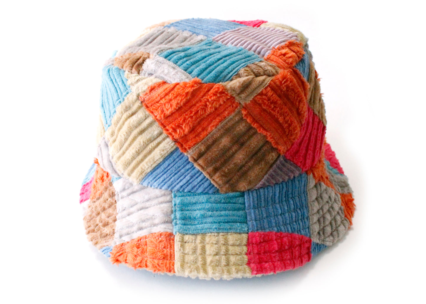 Patchwork Corduroy Reversible Bucket Hat