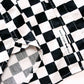 D&F Ricky Singh Black & White Checkered Short Sleeve Button Up, Size L