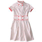 Lori Till Early 1960s Vintage White, Red, Blue Windowpane Check Fit & Flare Dress