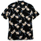 Allsaints Black Floral Cotton/Viscose Short Sleeve Button Down, Size XS