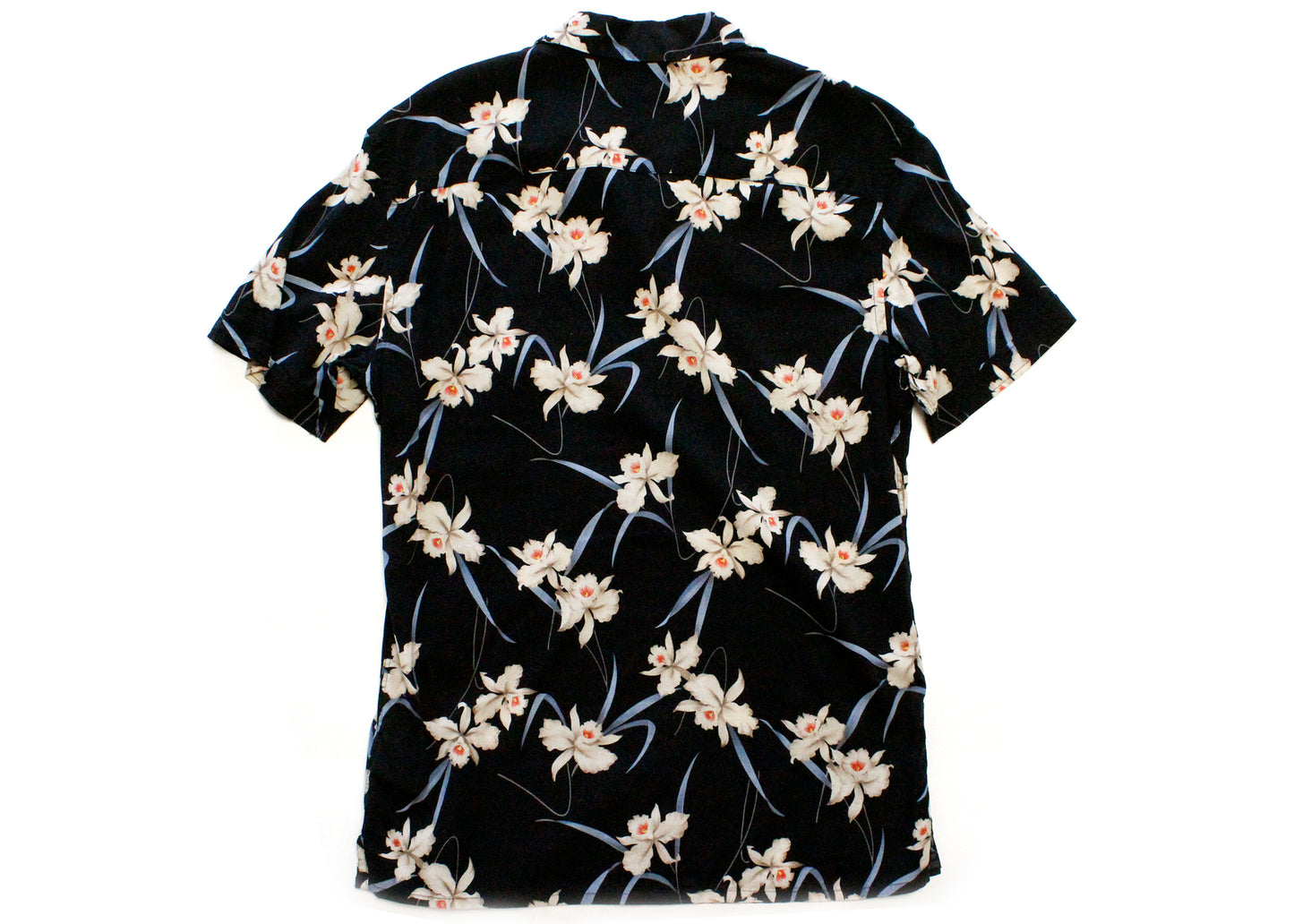 Allsaints Black Floral Cotton/Viscose Short Sleeve Button Down, Size XS