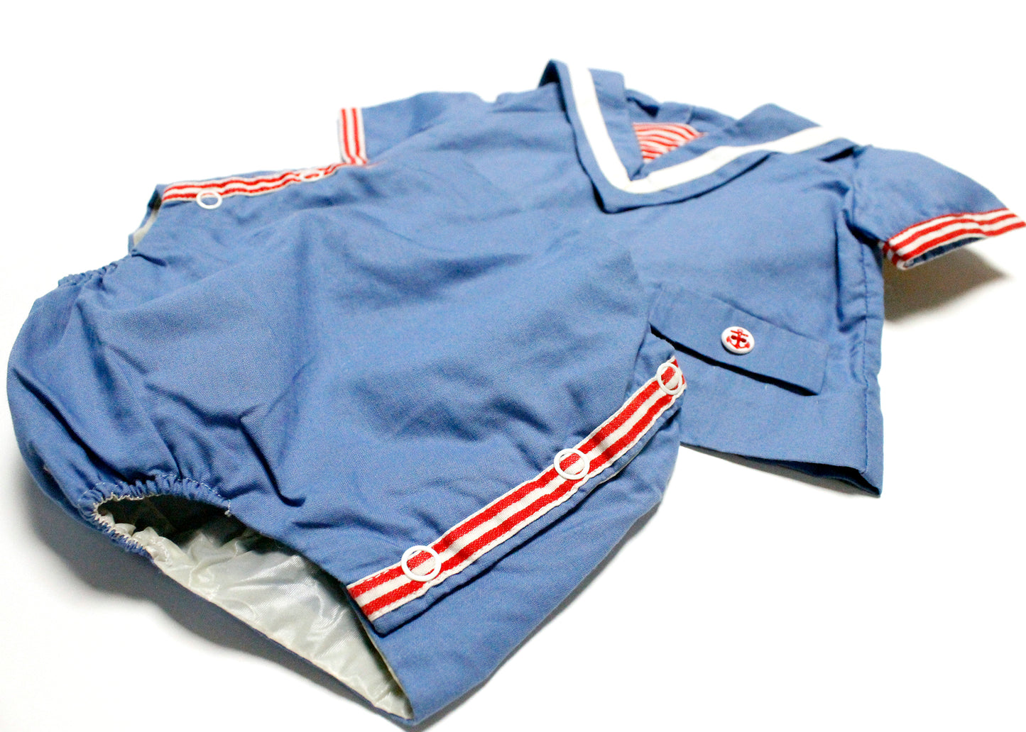 Vintage Blue Two Piece Baby Sailor Suit