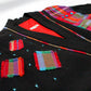 Designs by Maj-Britt Black & Multi Madras Kimono-Style Asymmetrically Embellished Jacket