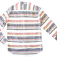 Ezekiel Size S Faded Horizontal Primary Stripe Long Sleeve Button Down