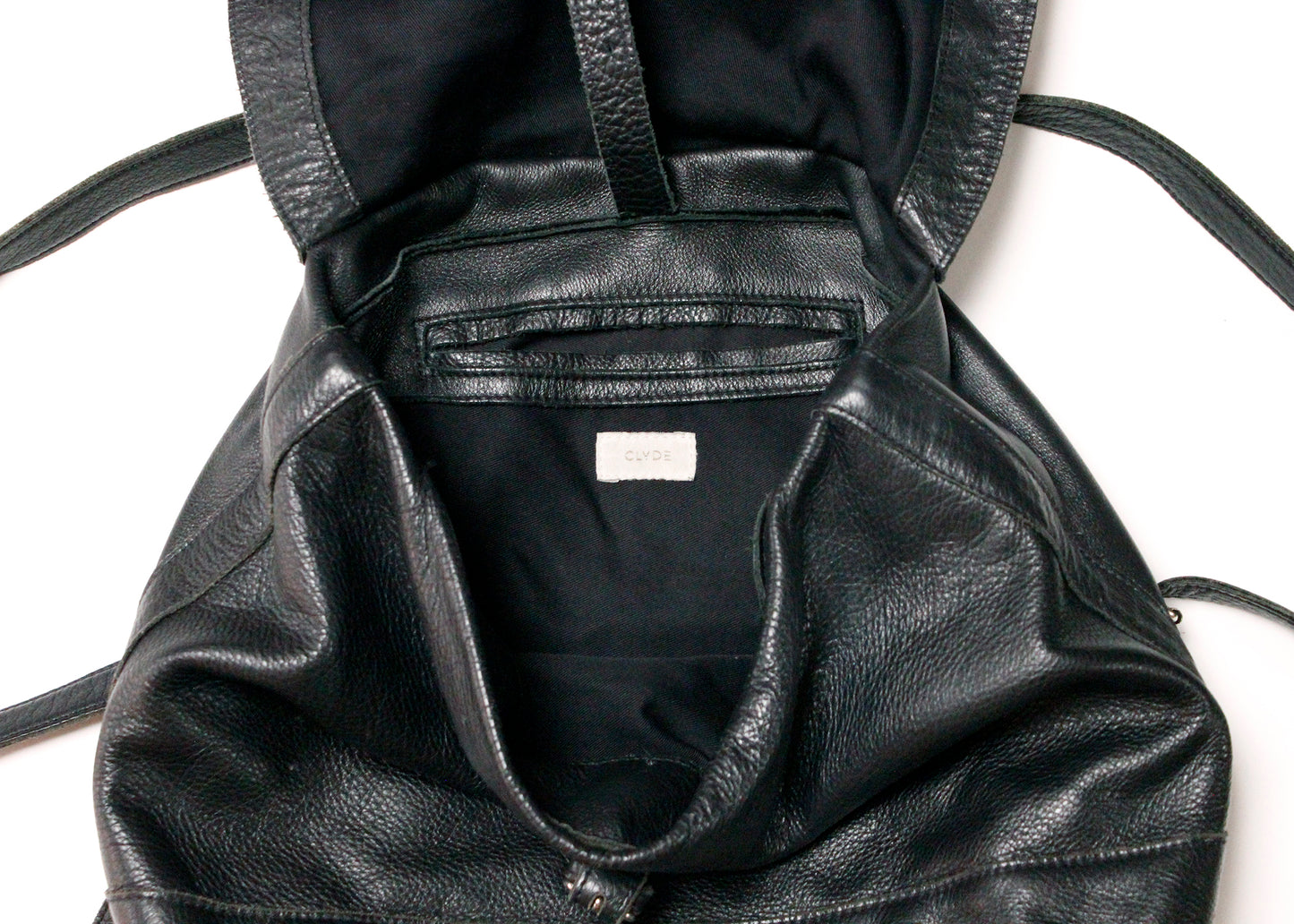 Clyde Room Backpack in Black Leather