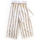 Topshop Tan & Cream Stripe Twill Clamdiggers with Raw Edge Waist