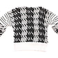 1990s Black & White Schoolteacher Sweater with Hand Painted Buttons