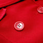 Marc Jacobs Collection Textured Red Wool Double-Breasted Peacoat Jacket with Epaulets