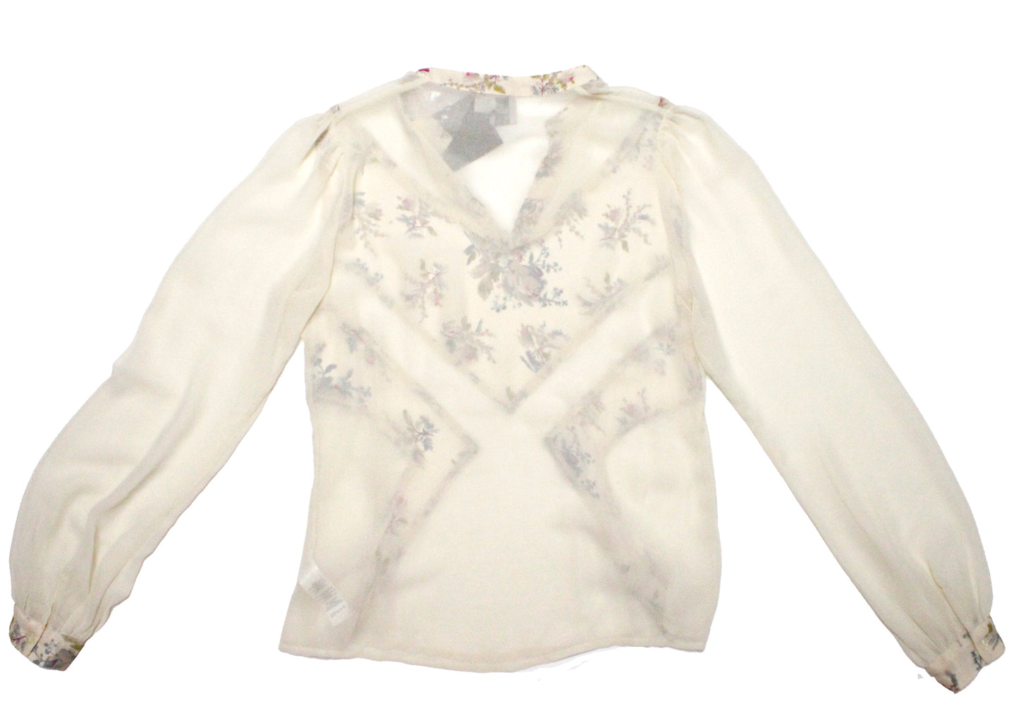 Asos Ivory Sheer Geometric Floral Blouse