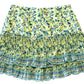 BCBG Max Azria Green Floral Pleated Mini Skirt