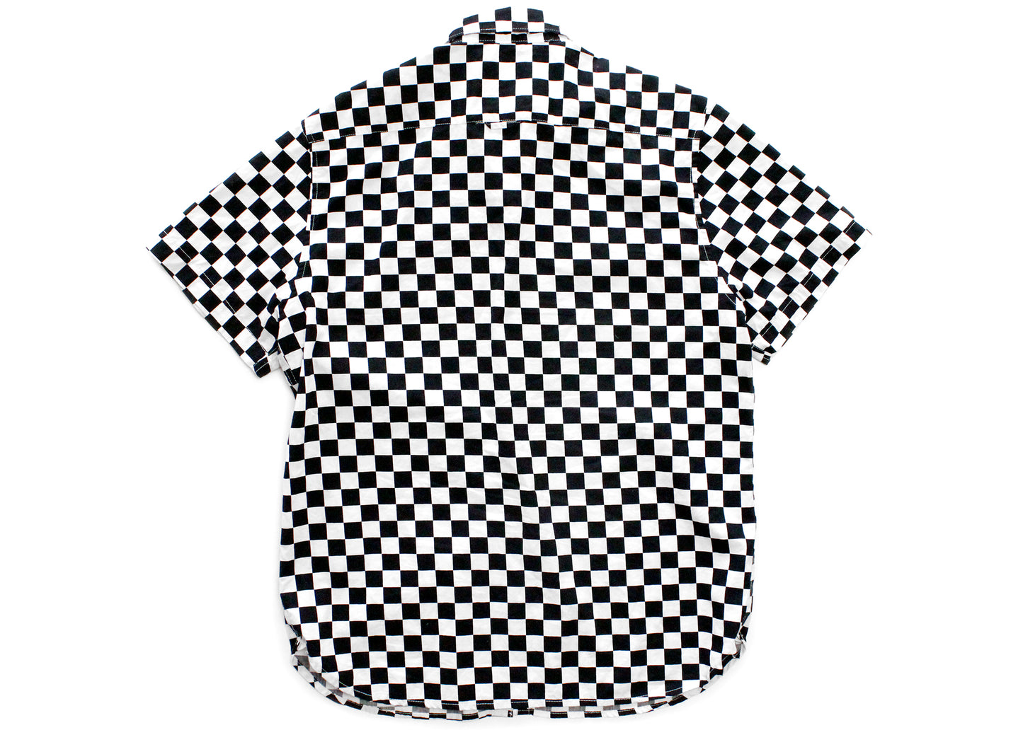 D&F Ricky Singh Black & White Checkered Short Sleeve Button Up, Size L