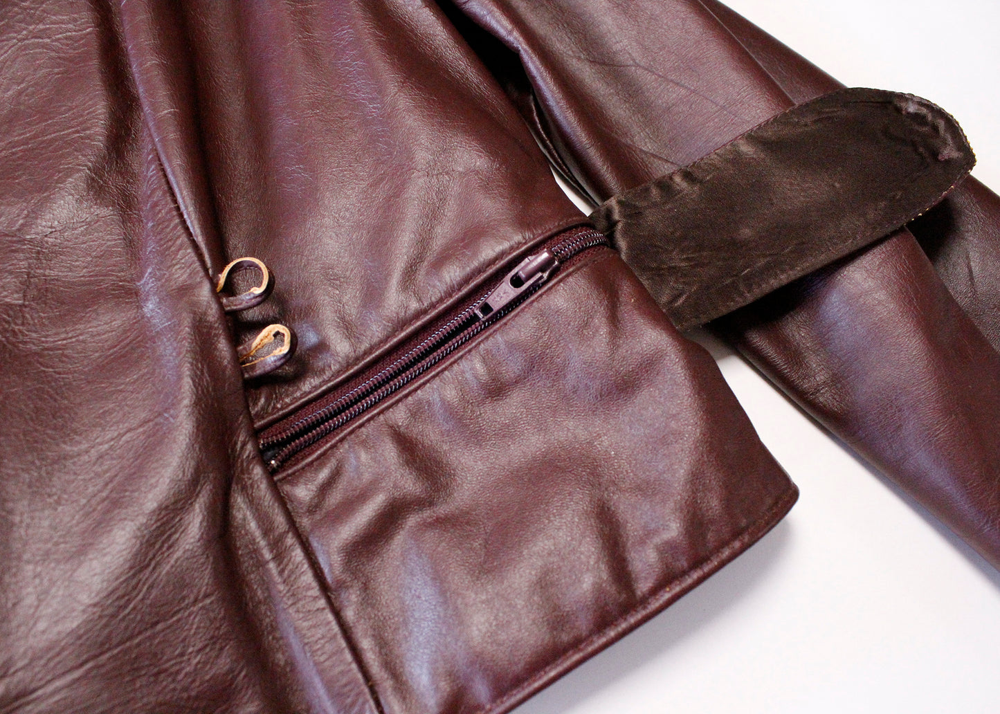 Leather Works by Fidelity Vintage Brown Cropped Zip Jacket with Puff Sleeves