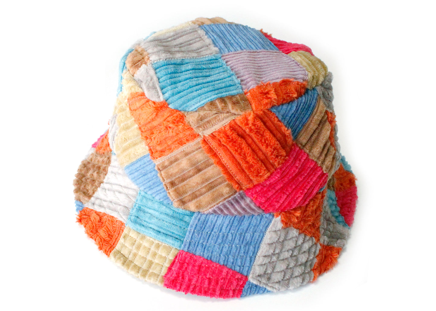 Patchwork Corduroy Reversible Bucket Hat